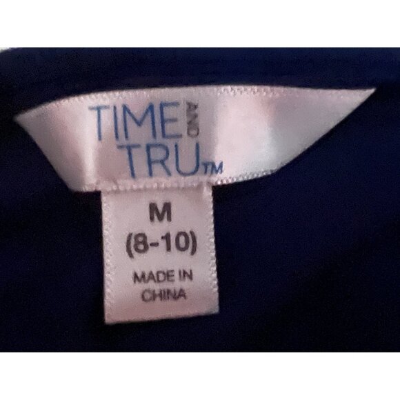 Time & Tru Navy Blue Sundress Sz Medium Soft Sleeveless Flowy Knee Length Dress - Picture 3 of 9